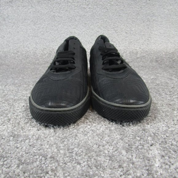 Ginanni Versace Sneakers Mens Size 41.5 Eu 8.5 Us Black Leather Geometric Patter - Picture 2 of 8